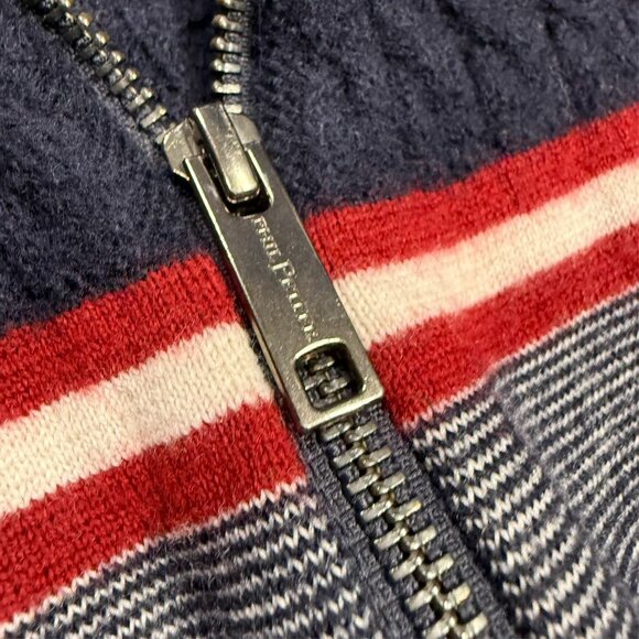 Phil Petter Alpin Merino Wool Zip Up Knit Sweater Heavyweight Grey/Blue Medium - Picture 4 of 8